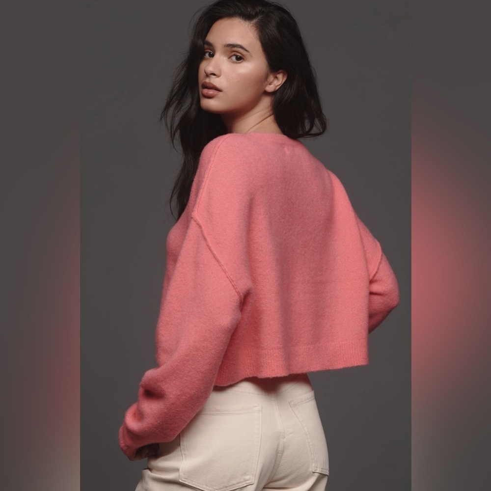 NWT! Anthropologie Pilcro Cropped Crew-Neck Oversized Sweater - Small  💠